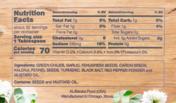 AL-Baraka Food - Rajasthani Green Chillies and Garlic pickles. 500gm - Image 3